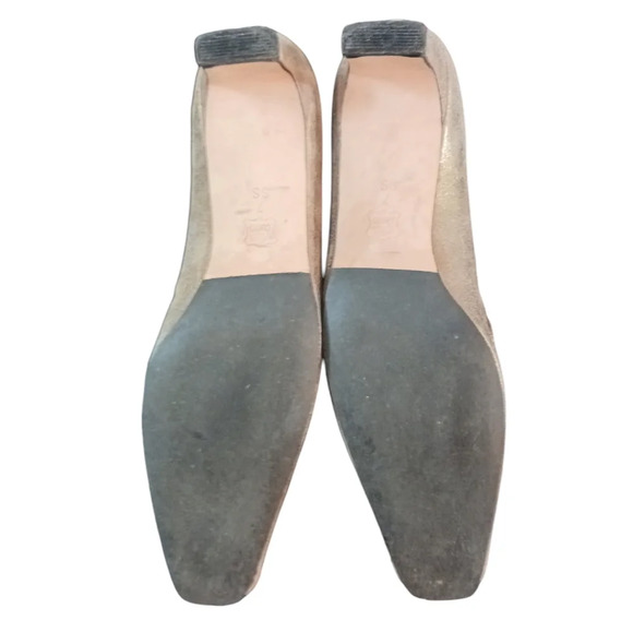 VANELI Vintage Gold/Bronze Square Toe Kitten Heel Pumps Size 7 - Picture 10 of 12